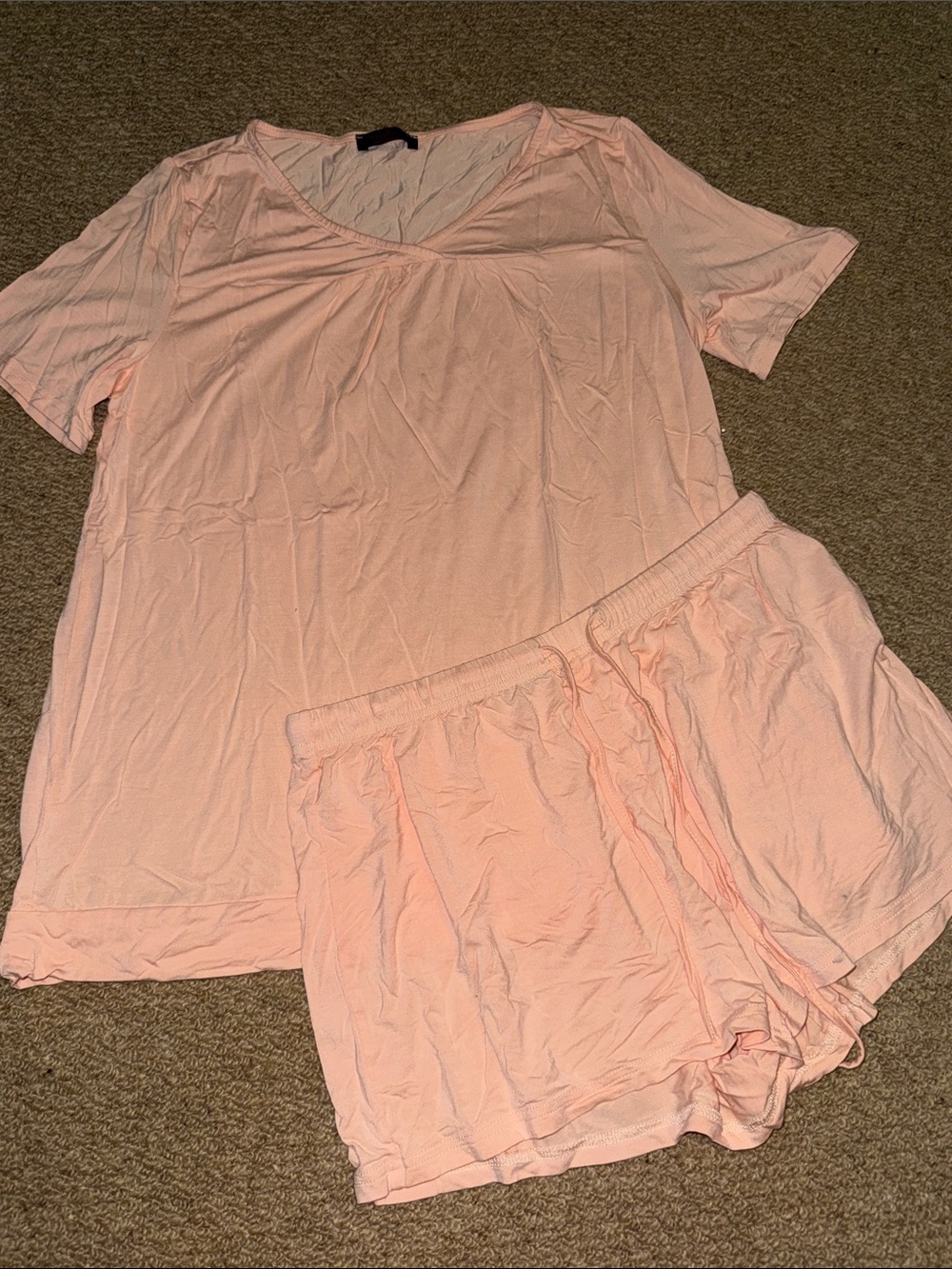 NEW Peach Short Sleeve Pajama Set - M